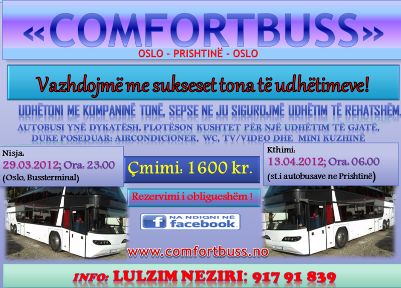 Comfort buss me udhtime per pashkët!